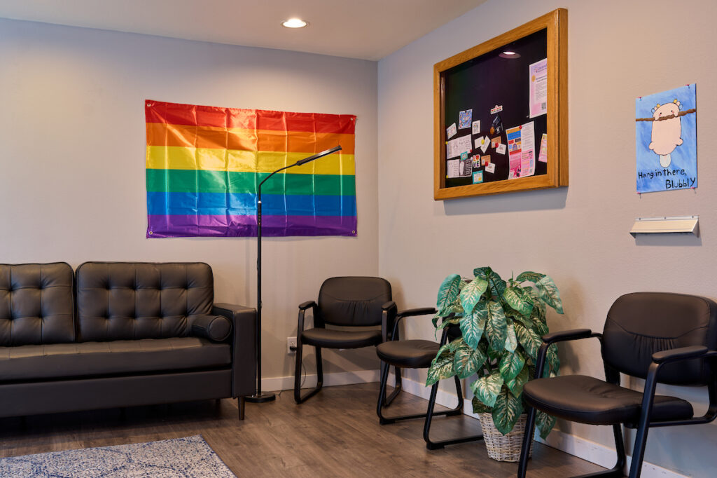 a picture of our waiting room in Lakewood WA. We offer electrolysis hair removal at this and other locations.