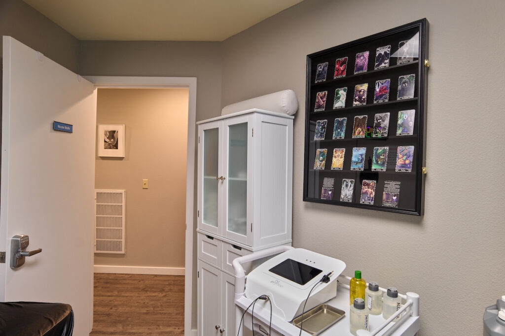 Picture of an electrolysis treatment room at our Lakewood WA location