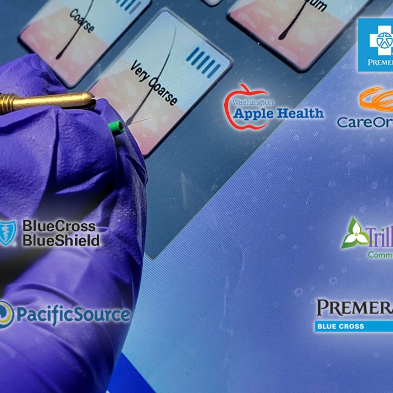 Insurance coverage for electrolysis permanent hair removal | insurance health plan logos shown